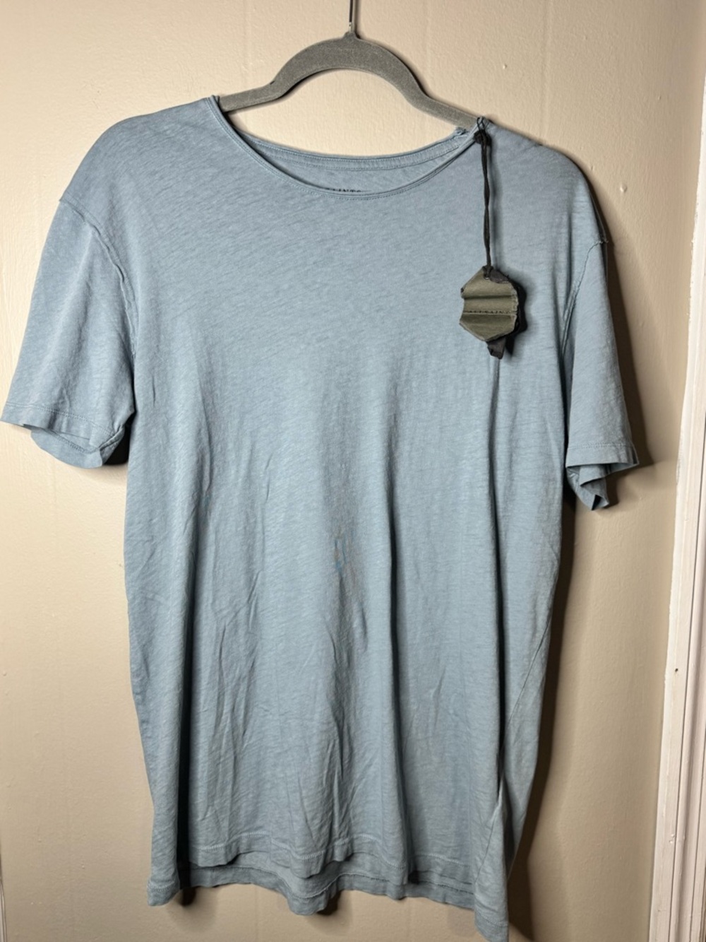 All Saints | NWT Men's Lightweight Crew Neck T-Shirt - Light Blue Medium